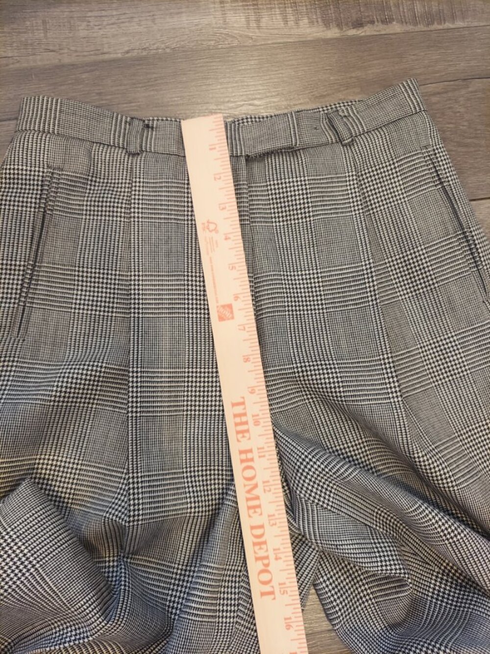 Vintage Lauren Ralph Lauren 100% Wool Trousers - Glen Plaid Pleated Dress Pants - Picture 9 of 12